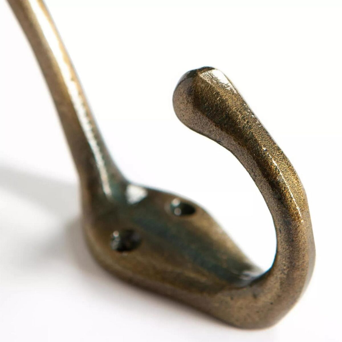 5x Narrow Hat and Coat Hook Cast Iron Antique Vintage Style W30mm x H140mm Brass - Image 2