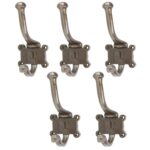 5x Number 1 Double Wall Hook Cast Iron Antique Vintage Style W50mm x H115mm Raw
