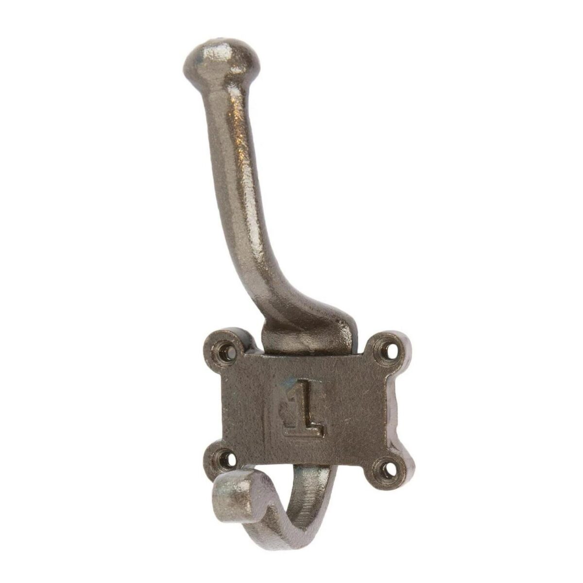 5x Number 1 Double Wall Hook Cast Iron Antique Vintage Style W50mm x H115mm Raw - Image 4