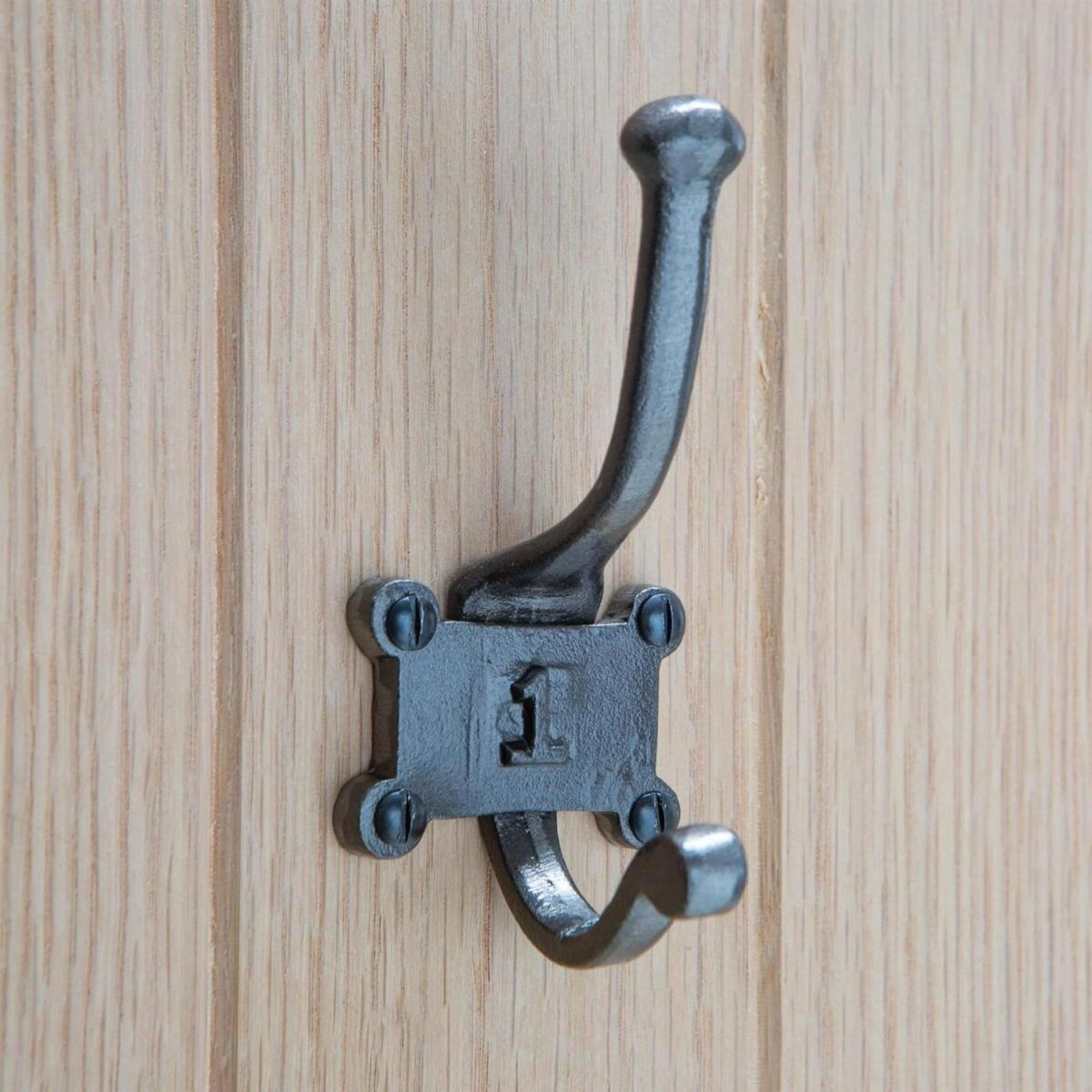 5x Number 1 Double Wall Hook Cast Iron Antique Vintage Style W50mm x H115mm Raw - Image 7