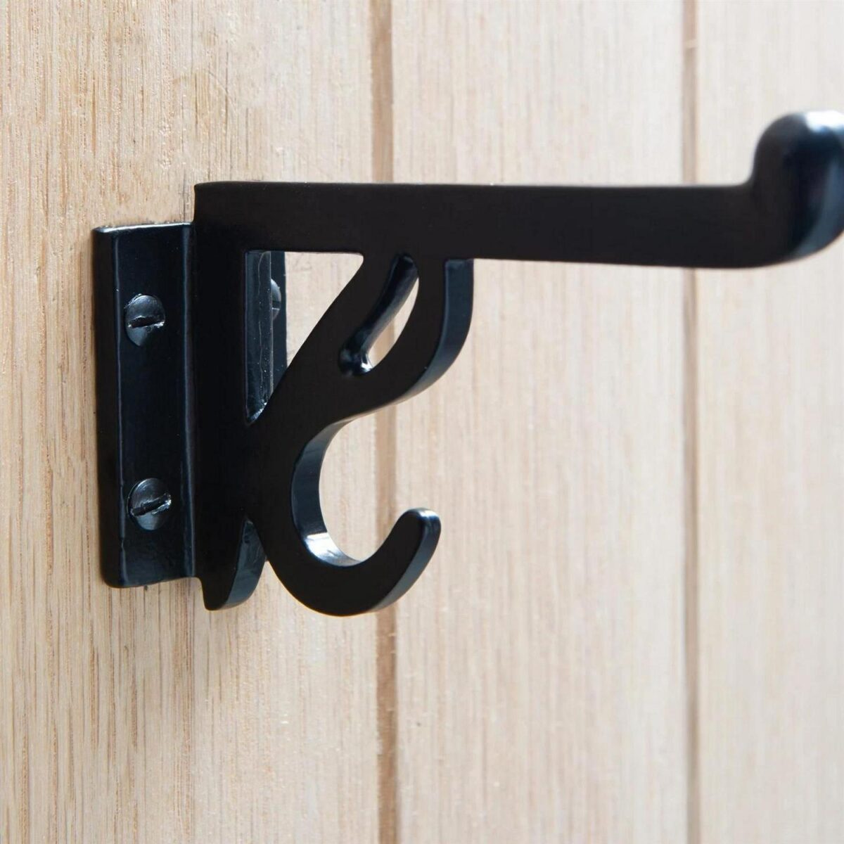 5x Ornate Flat Top Hat and Coat Hook Cast Iron Vintage Style W35mm x H70mm Black - Image 7