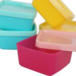 5x Plastic Stackable Food Storage Containers 90ml Multicoloured Airtight - Image 2