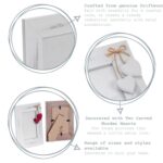 5x Rustic White Hearts Photo Frames Wooden Standing Display 4 x 6 White - Image 2