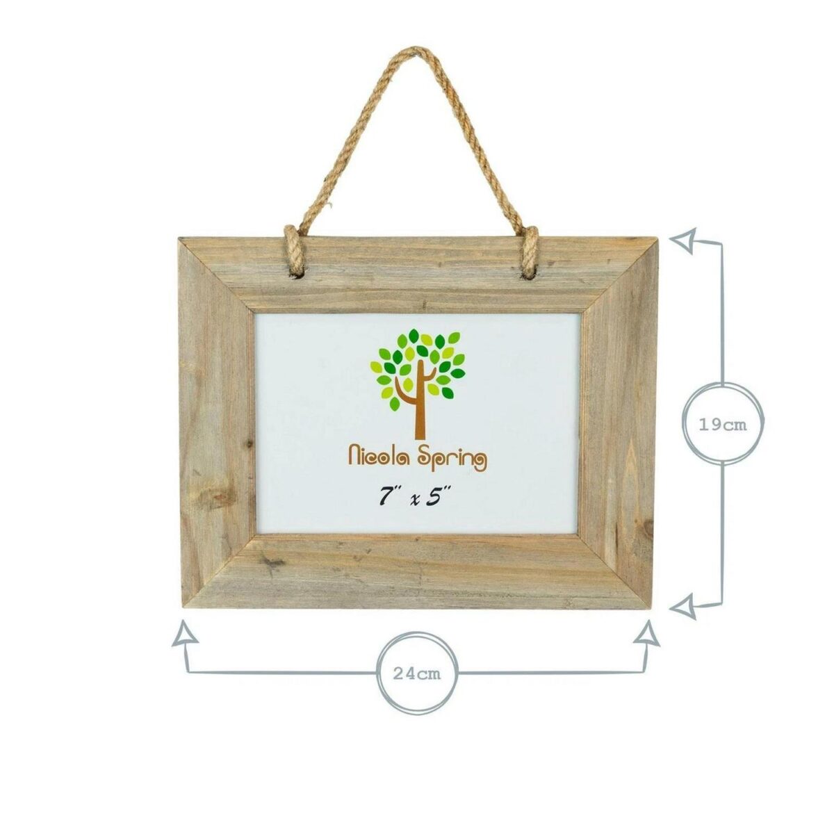 5x Rustic Wooden Hanging Photo Frames Driftwood Picture Display 7 x 5  Natural - Image 3