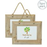 5x Rustic Wooden Hanging Photo Frames Driftwood Picture Display 7 x 5 Natural