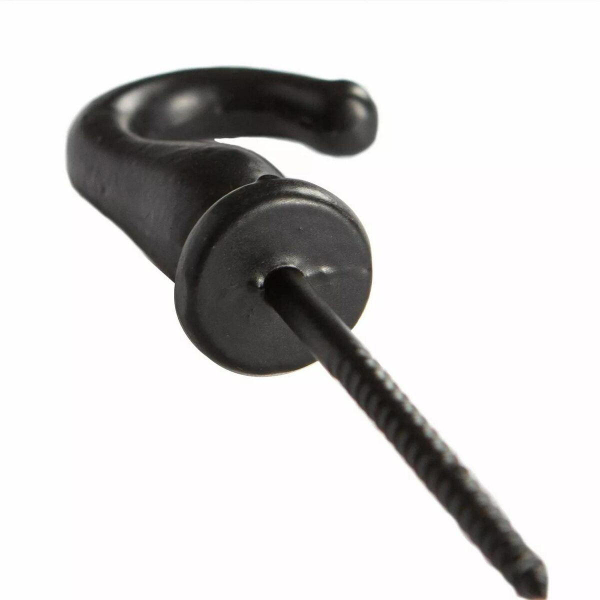 5x Screw Hook Cast Iron Antique Vintage Style Hooks W20mm x H35mm Black - Image 3