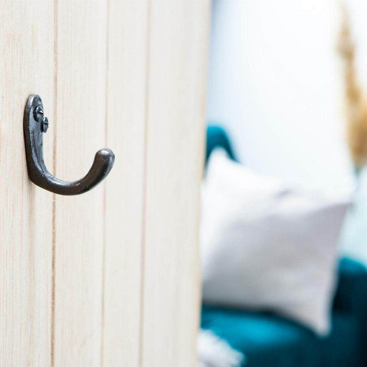 5x Single Robe Hook Cast Iron Antique Vintage Style Hooks W20mm x H45mm Black - Image 6