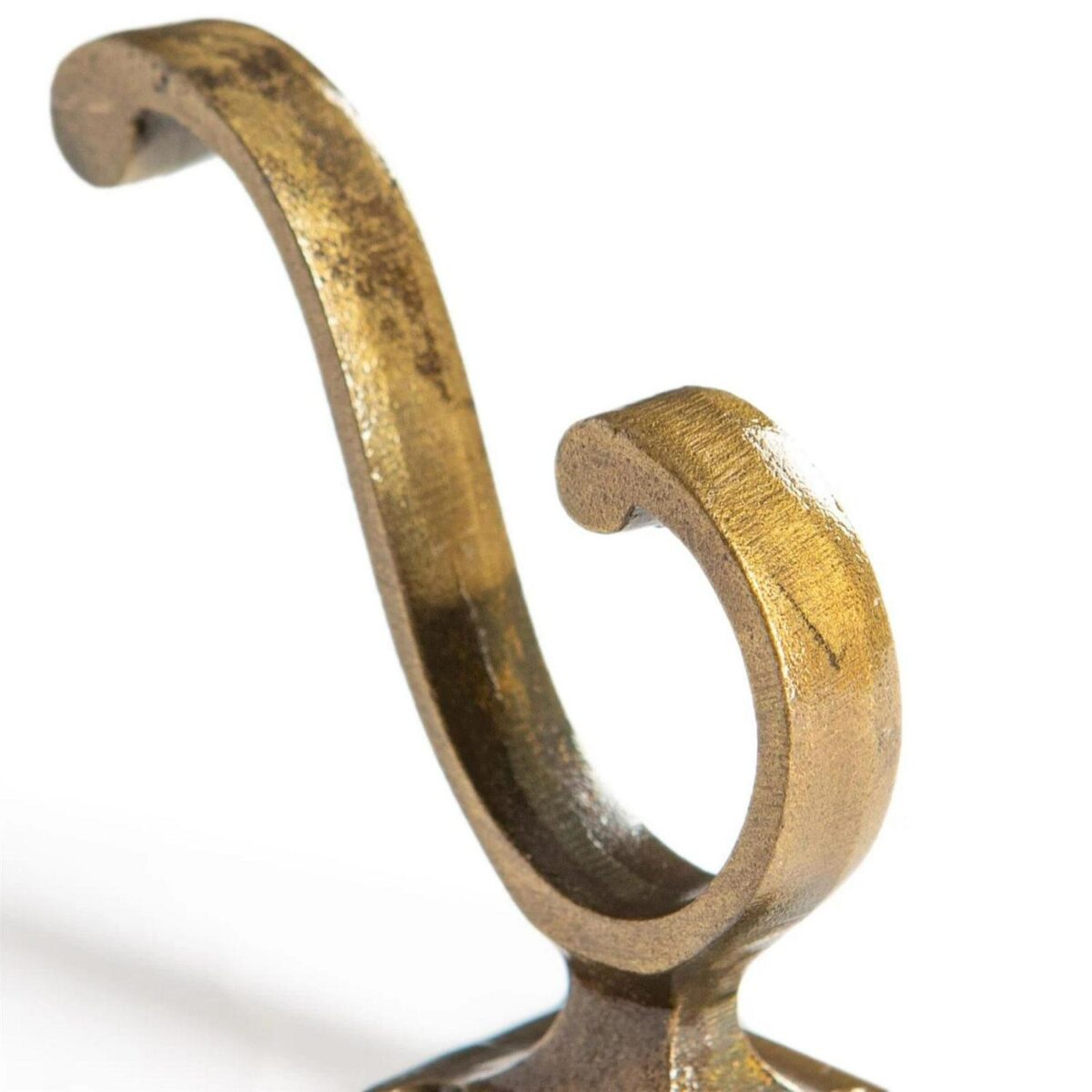 5x Square Back Hat and Coat Hook Cast Iron Vintage Style W35mm x H80mm Brass - Image 3