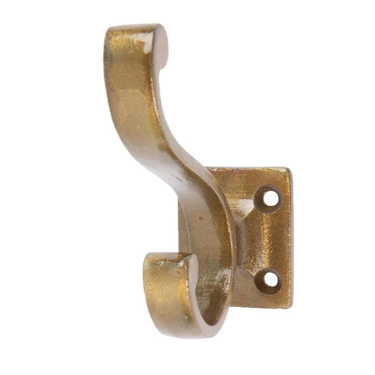 5x Square Back Hat and Coat Hook Cast Iron Vintage Style W35mm x H80mm Brass - Image 4