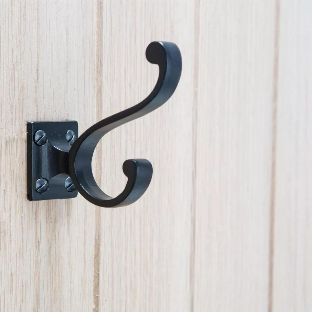 5x Square Back Hat and Coat Hook Cast Iron Vintage Style W35mm x H80mm Black - Image 7