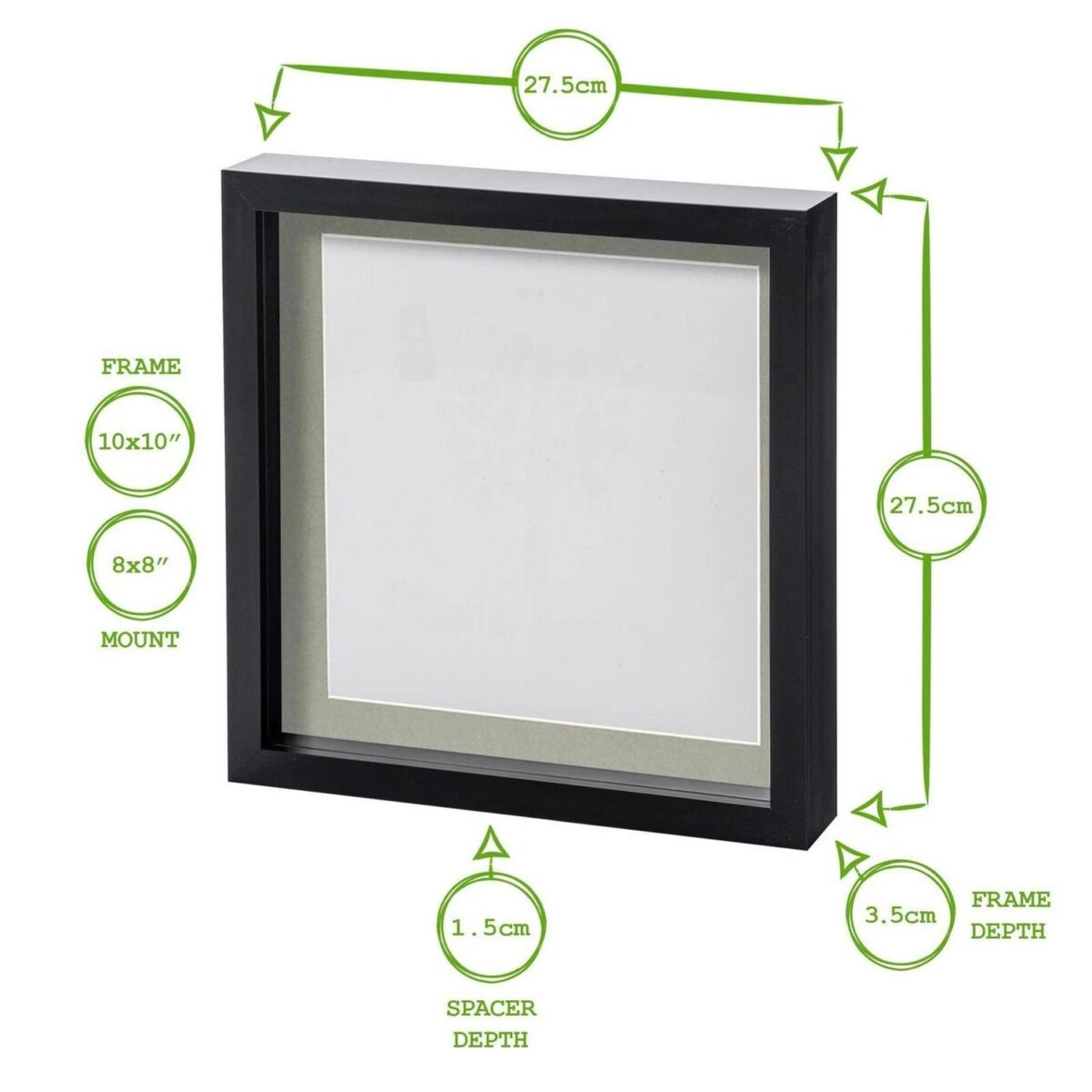 5x White 10  x 10  3D Box Photo Frames White 8  x 8  Mount Craft Shadow Picture - Image 4