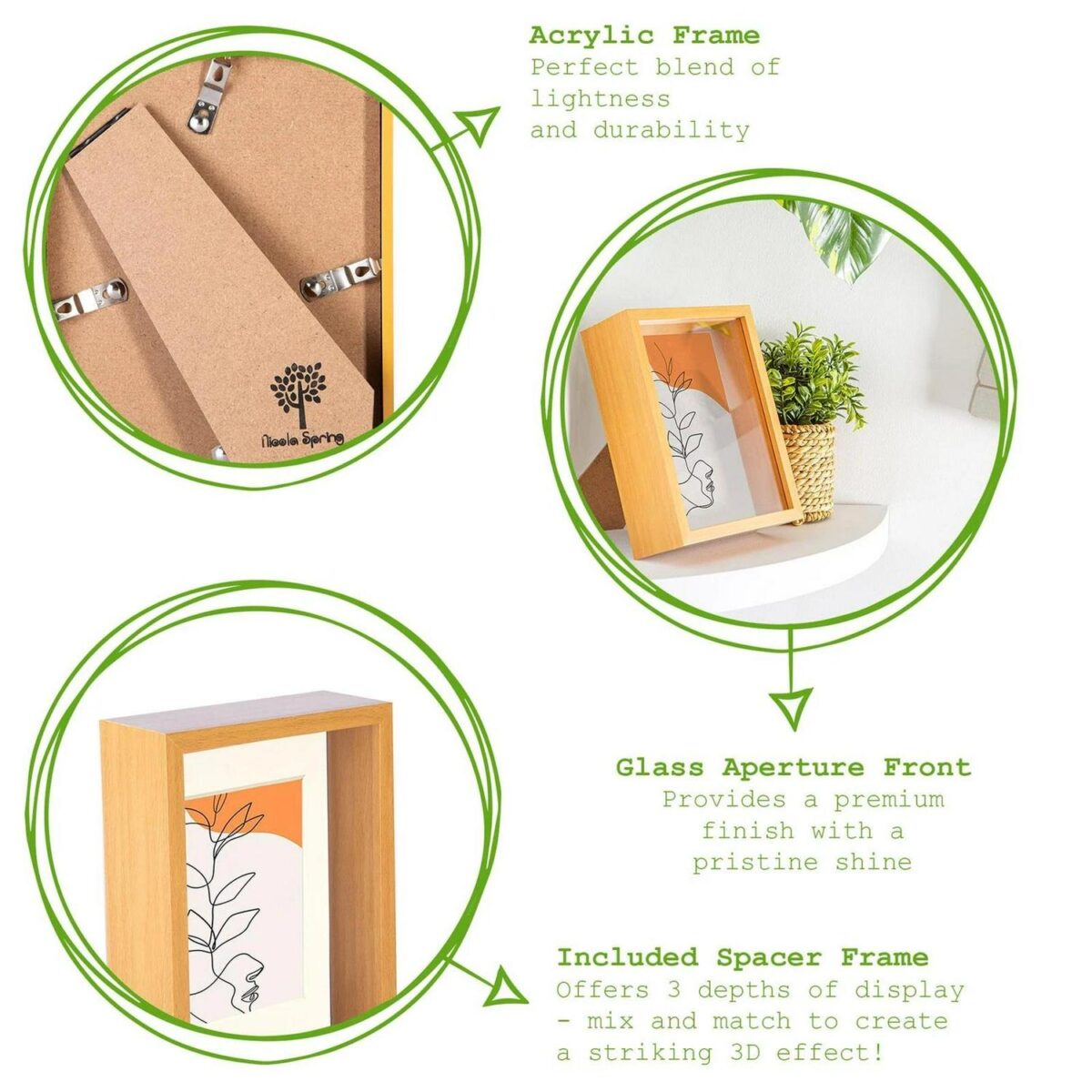 5x White 5  x 7  3D Deep Box Photo Frames Standing Hanging Craft Shadow Picture - Image 2