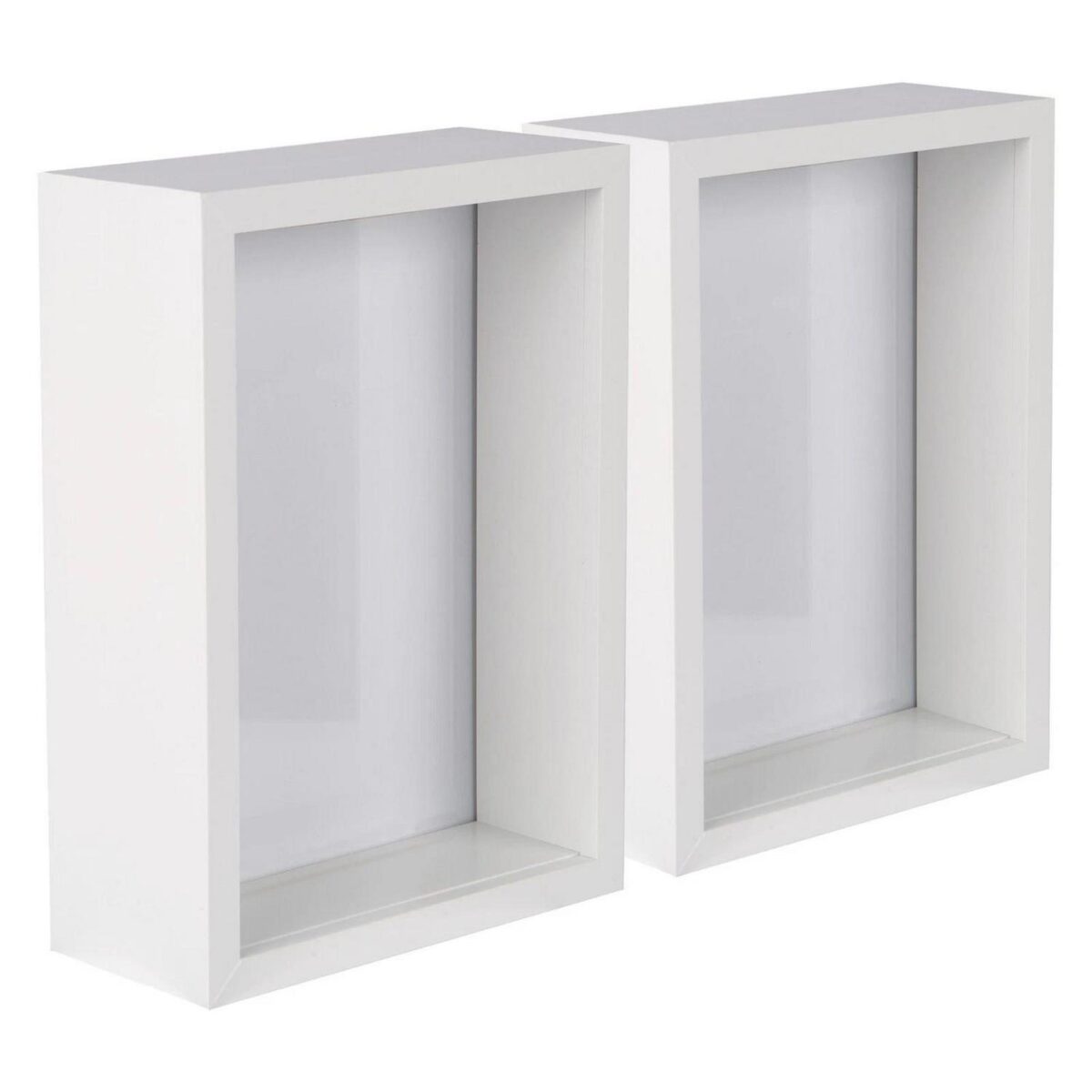 5x White 5  x 7  3D Deep Box Photo Frames Standing Hanging Craft Shadow Picture - Image 1