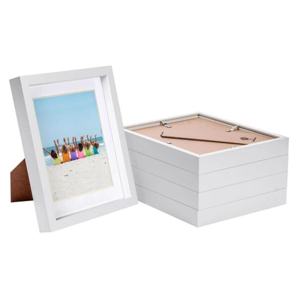 5x White 8  x 10  3D Box Photo Frames White 5  x 7  Mount Craft Shadow Picture