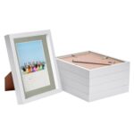 5x White 8 x 10 3D Box Photo Frames Grey 5 x 7 Mount Craft Shadow Picture