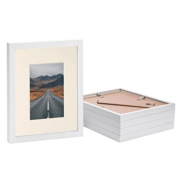 5x White 8  x 10  Photo Frames with Ivory 4  x 6  Mount Picture Décor