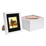 5x White 8  x 8  3D Box Photo Frames Black 4  x 4  Mount Craft Shadow Picture