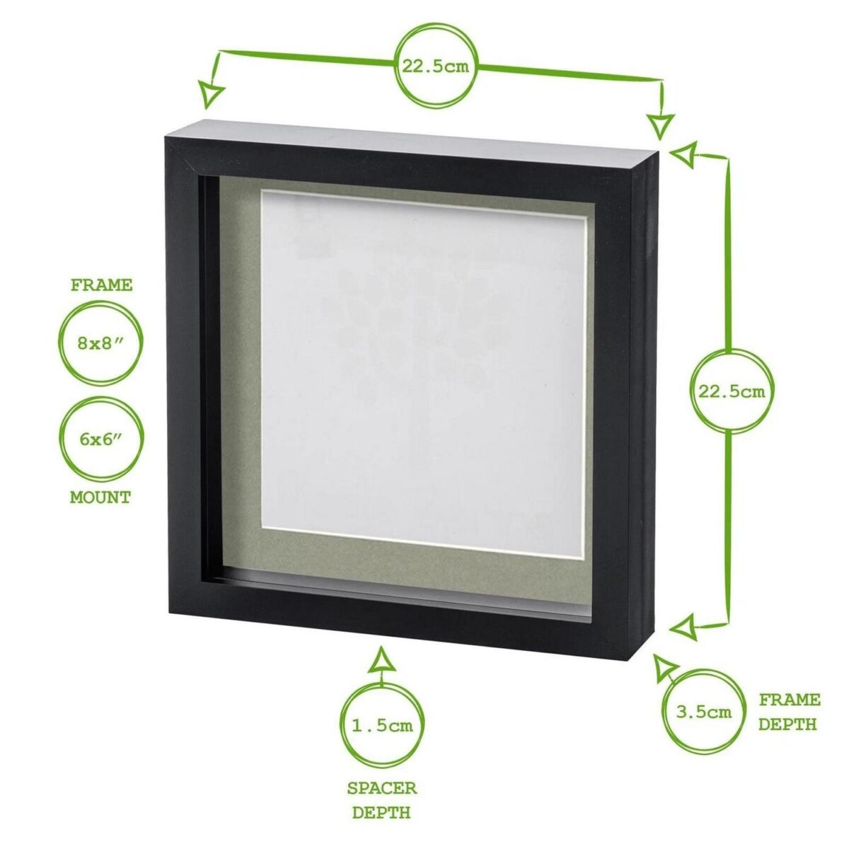 5x White 8  x 8  3D Box Photo Frames Black 6  x 6  Mount Craft Shadow Picture - Image 4