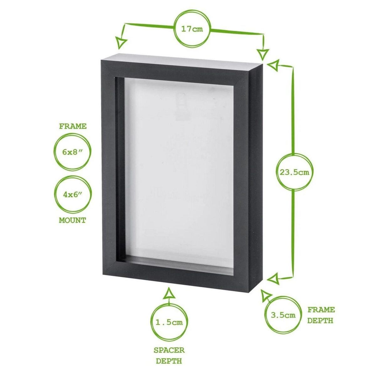 5x White A5 (6  x 8 ) Acrylic 3D Box Photo Picture Frame - White 4  x 6  Mount - Image 4