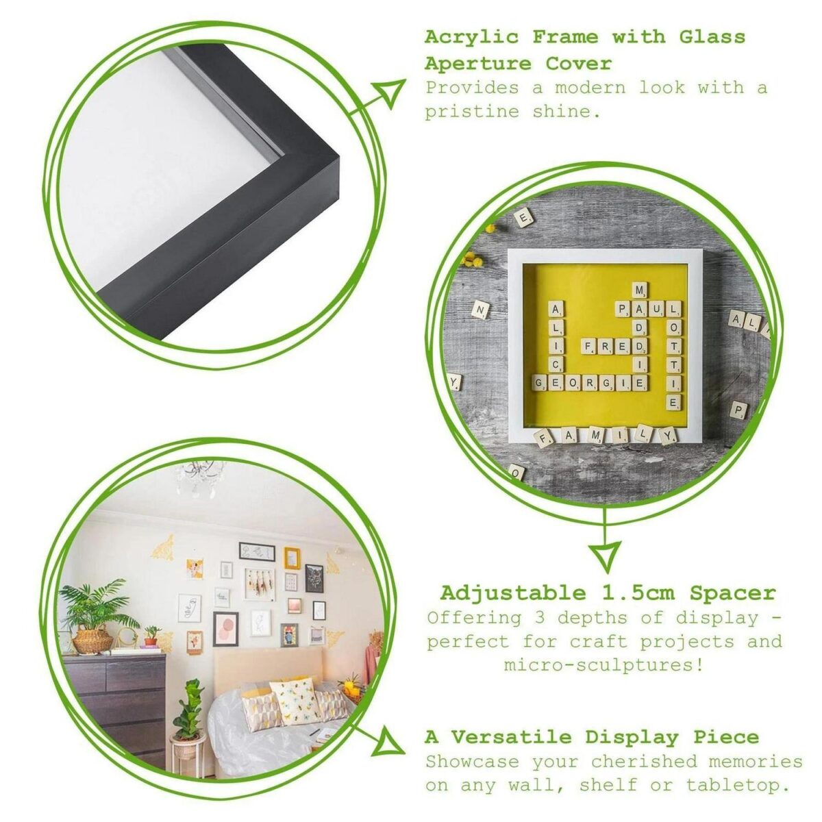 5x White A5 (6  x 8 ) Acrylic 3D Box Photo Picture Frame - White 4  x 6  Mount - Image 2