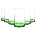 6 Piece Merzouga Recycled Highball Glasses Set Drinking Glass 320ml Green