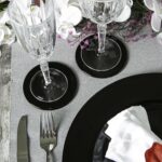 6 Piece Metallic Coaster Set 10cm Black - Image 4