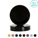 6 Piece Metallic Coaster Set 10cm Black