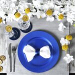 6 Piece Metallic Napkin Rings Set 4.5cm Blue - Image 6