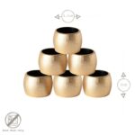 6 Piece Metallic Napkin Rings Set 4.5cm Blue - Image 3