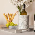 6 Rectangle Serving Trays Centre Piece With Handles Silver - Image 7
