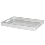 6 Rectangle Serving Trays Centre Piece With Handles Silver