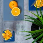 6pc Glass Drink Coasters Set Square Hague Blue 10cm - Image 5