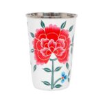 6pc Multicolour Peony 400ml Stainless Steel Hand-Painted Picnic Cups Set - Image 5