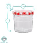 6x 130ml Glass Jam Jars with Red Gingham Lids Chutney Preserve Honey Storage - Image 3