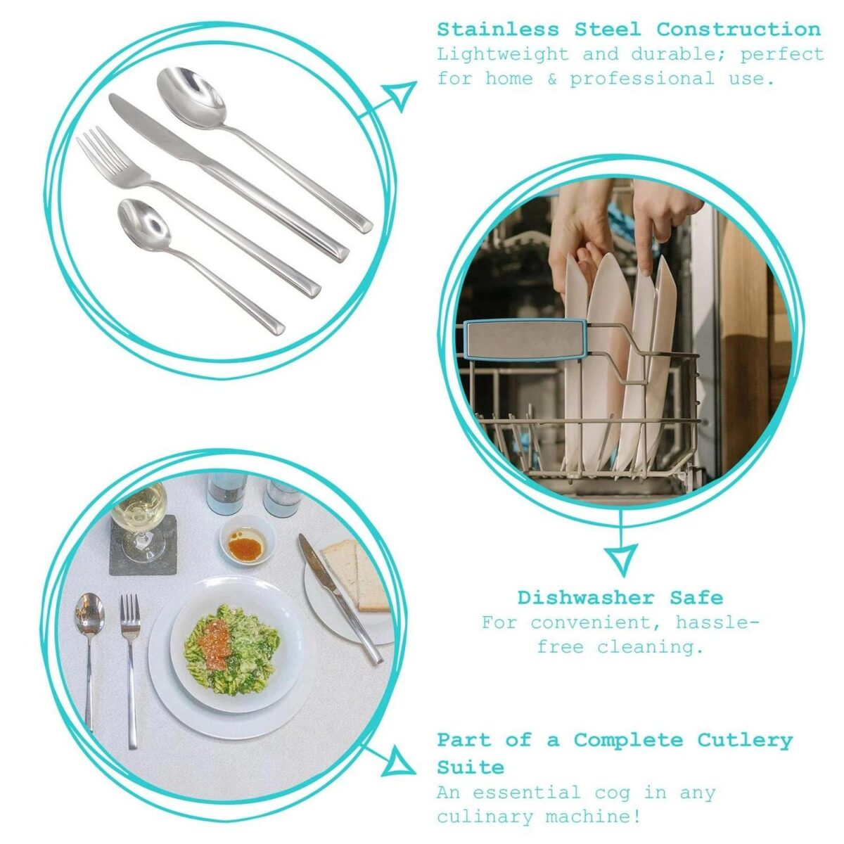 6x 14cm Tondo Stainless Steel Teaspoons Silver Kitchen Table Cutlery Coffee Set - Image 2