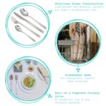 6x 14cm Tondo Stainless Steel Teaspoons Silver Kitchen Table Cutlery Coffee Set - Image 2