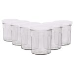 6x 150ml Glass Jam Jars with White Lids Chutney Preserve Honey Pickle Storage