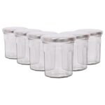 6x 150ml Glass Jam Jars with Silver Lids Chutney Preserve Honey Pickle Storage