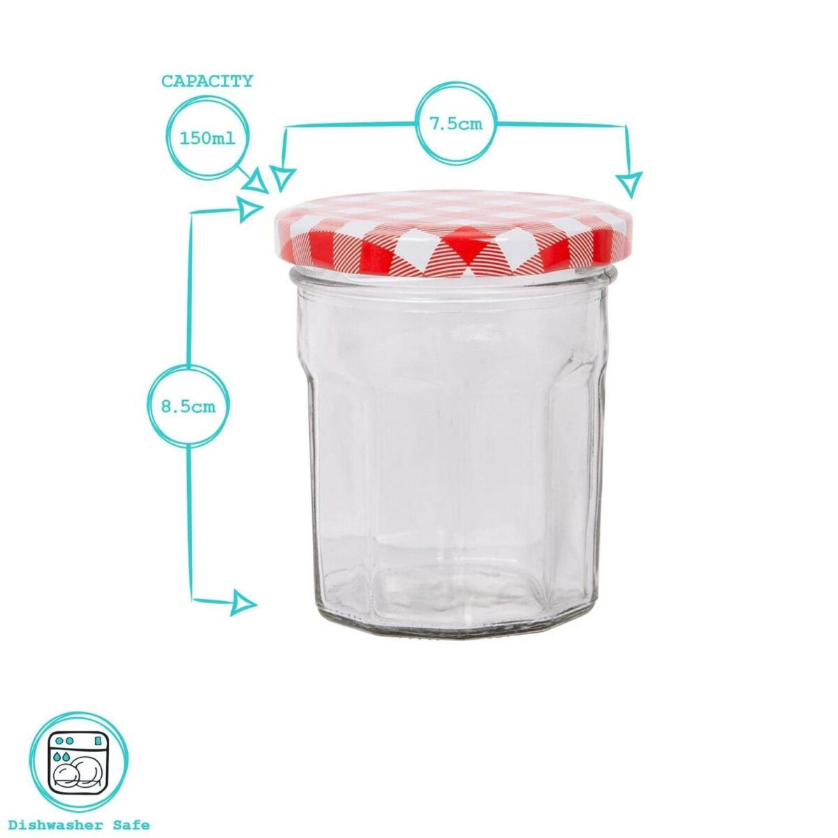 6x 150ml Glass Jam Jars with White Lids Chutney Preserve Honey Pickle Storage - Image 3