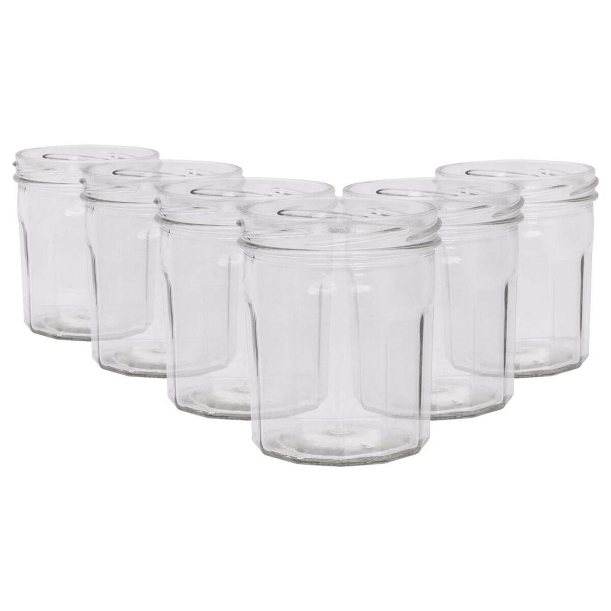 6x 250ml Glass Jam Jars Twist Top Chutney Preserve Honey Pickle Storage - Image 1
