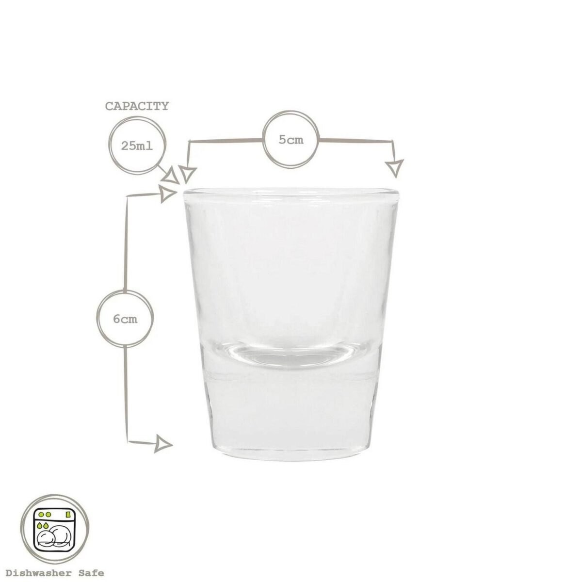 6x 25ml Wide Shot Glasses Clear Reusable Christmas Liqueur Party Glass Set - Image 3