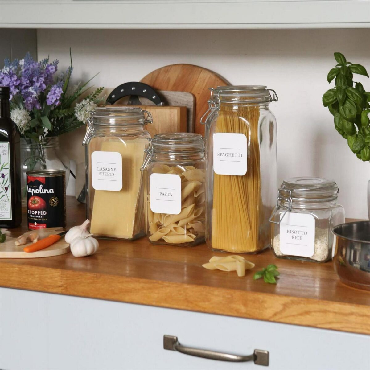 6x 2L Square Glass Jars with Clip-Top Lids Airtight Food Storage Canister - Image 7