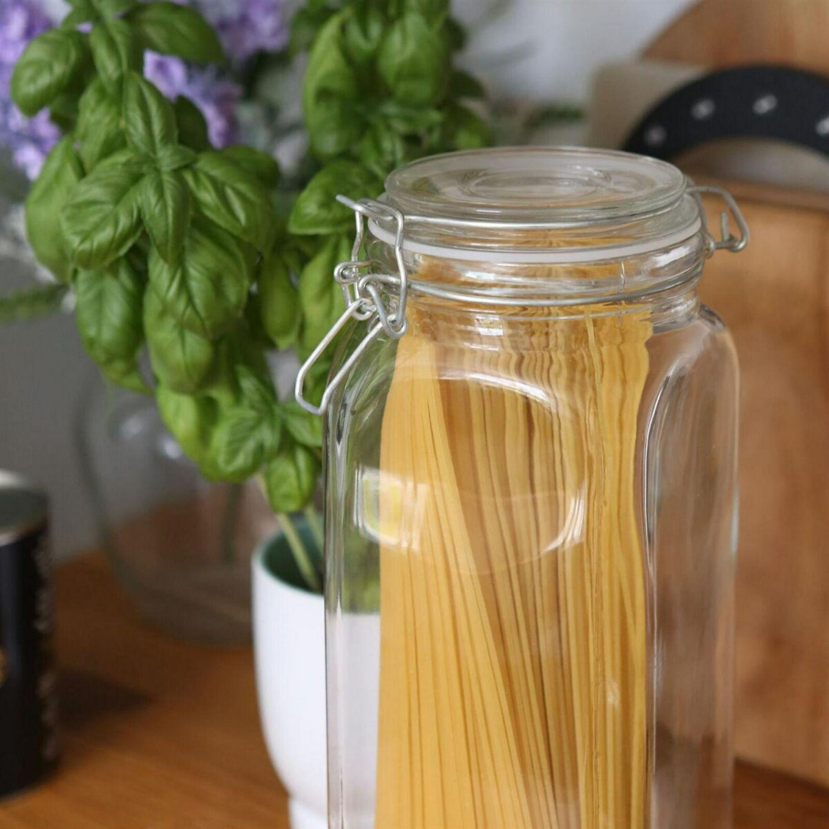 6x 2L Square Glass Jars with Clip-Top Lids Airtight Food Storage Canister - Image 6