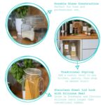 6x 2L Square Glass Jars with Clip-Top Lids Airtight Food Storage Canister - Image 2