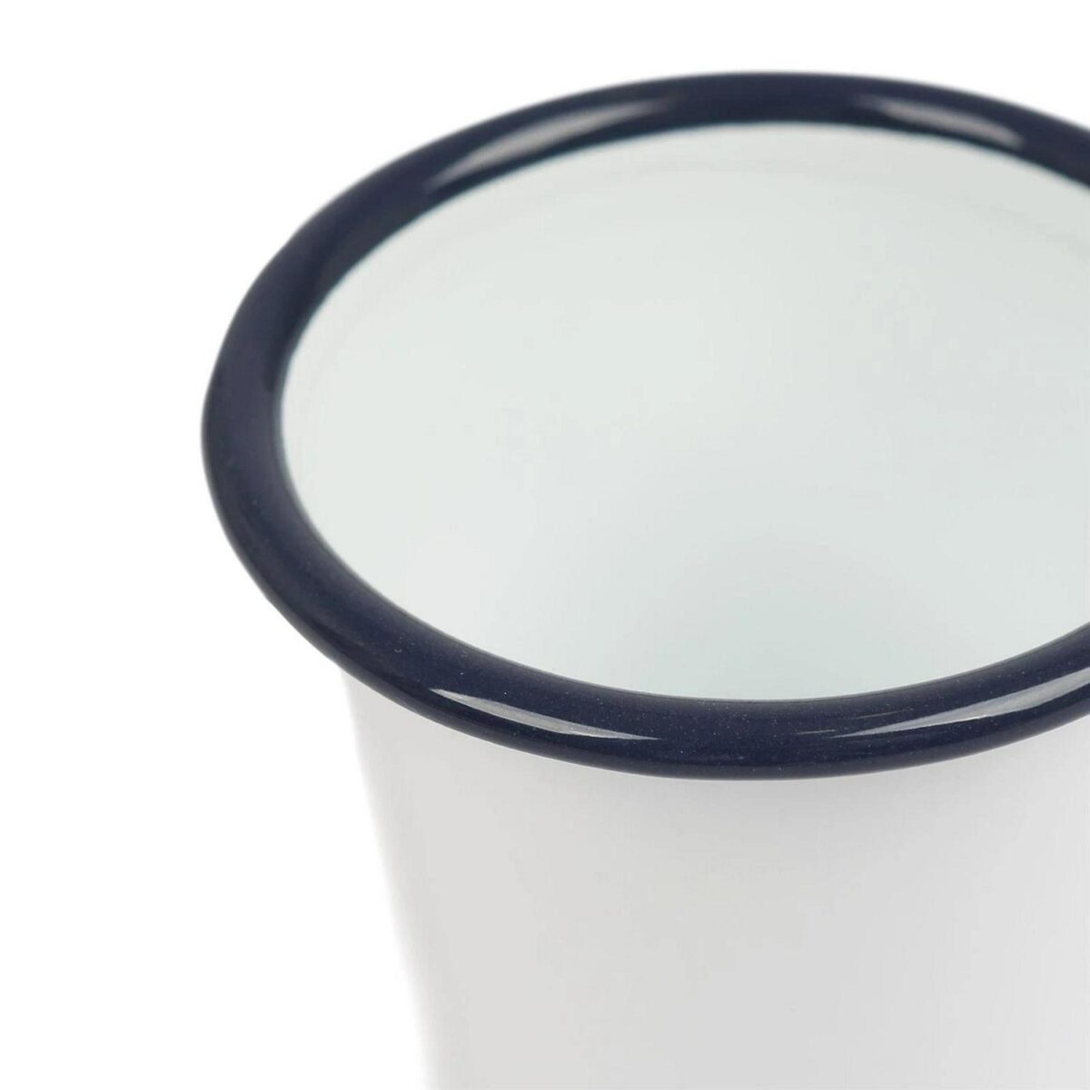 6x 300ml White Enamel Tumblers Blue Steel Drinking Travel Coffee Cup Mug - Image 4