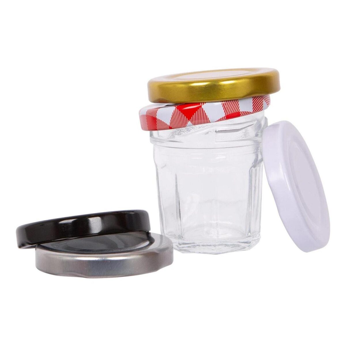 6x 30ml Glass Jam Jars with Silver Lids Chutney Preserve Honey Pickle Storage - Image 4