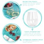 6x 600ml Reusable Plastic Stemless Wine Glasses Shatterproof Party Drinking Cups - Image 2