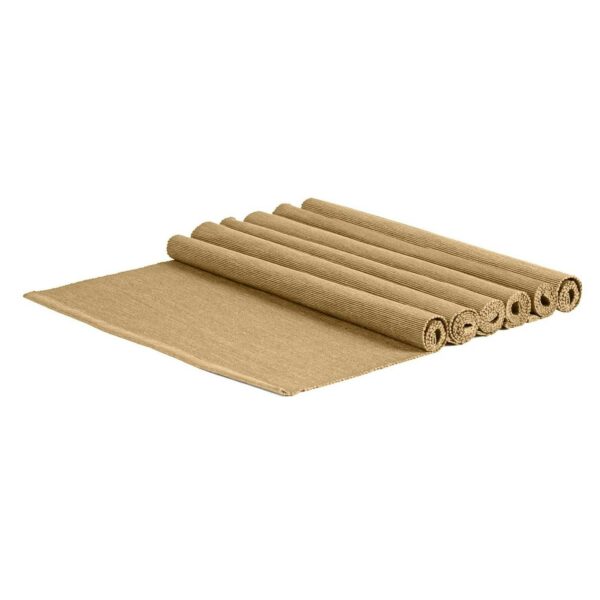 6x Beige 45cm x 34.5cm Cotton Fabric Placemats Kitchen Dining Table Place Mats