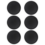 6x Black 45.5cm Round Non-Slip Serving Trays Plastic Food Tea Dinner Trays