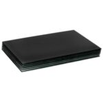 6x Black 50cm x 40cm Glass Placemats Kitchen Dining Dinner Table Place Mats Set